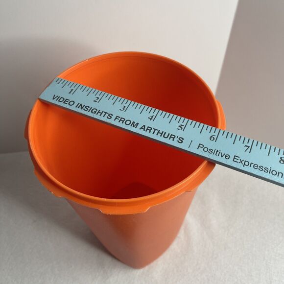 Folgers AromaSeal Vintage Tupperware 11” Tall Orange Black Lid Coffee Rare - Picture 15 of 15